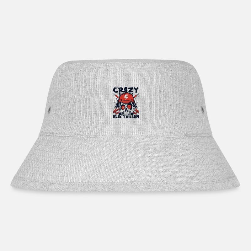 Crazy Electrician Electronics Technician - Stanley/Stella Recycled Bucket Hat - heather grey