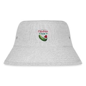 Merry Christmas Funny Christmas Cucumber - Stanley/Stella Recycled Bucket Hat - heather grey - Front