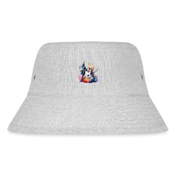 Eine schöne Musik Gitarre gemalt in Wasserfarben - Stanley/Stella recycelter Bucket Hat - Grau meliert - Vorne