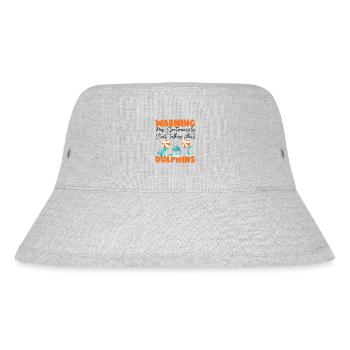 Dolphin Warning May Spontaneously - Stanley/Stella Recycled Bucket Hat - heather grey - Front