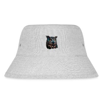 Elegante bunte Eule mit großen Augen - Stanley/Stella recycelter Bucket Hat - Grau meliert - Vorne