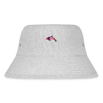 Dolphin Palm Tree Sunset - Stanley/Stella Recycled Bucket Hat - heather grey - Front