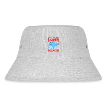 Dolphin Just A Boy Who Loves - Stanley/Stella recycelter Bucket Hat - Grau meliert - Vorne