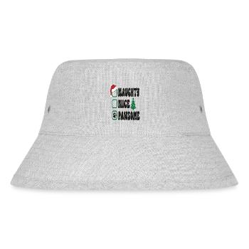 Naughty Nice Pawsome - Stanley/Stella Recycled Bucket Hat - heather grey - Front