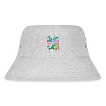 Dolphin 4th Birthday Watercolor - Stanley/Stella Recycled Bucket Hat - heather grey - Front