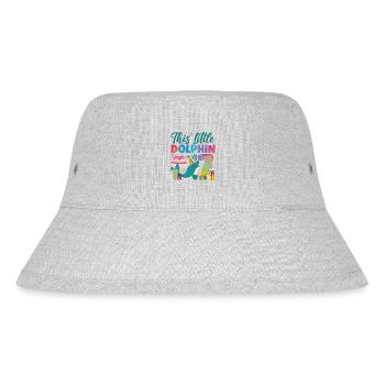 Dolphin 7th Birthday Watercolor - Stanley/Stella Recycled Bucket Hat - heather grey - Front