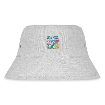 Dolphin 9th Birthday Watercolor - Stanley/Stella recycelter Bucket Hat - Grau meliert - Vorne