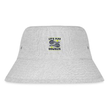 Let's Play Doubles Tennis Player Racket - Stanley/Stella Recycled Bucket Hat - heather grey - Front