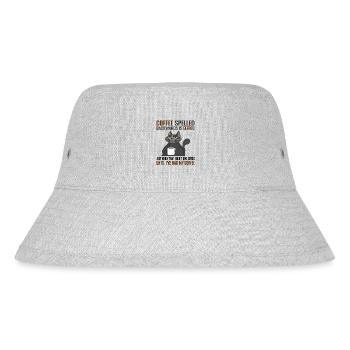 Rückwärts buchstabierter Kaffee ist Eeffoc Cats & Coffee - Stanley/Stella recycelter Bucket Hat - Grau meliert - Vorne