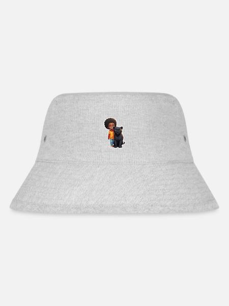 Kid Friendly Animal Friendship Illustration - Stanley/Stella Recycled Bucket Hat - heather grey