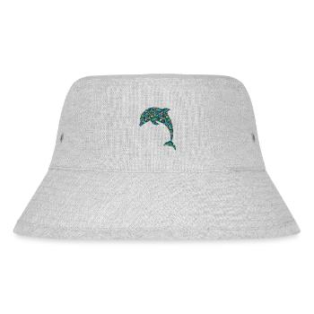 Dolphin Tropical Flower Floral - Stanley/Stella Recycled Bucket Hat - heather grey - Front