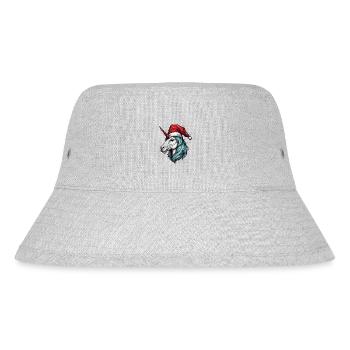 Unicorn Head Christmas Christmas - Stanley/Stella Recycled Bucket Hat - heather grey - Front