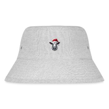 Ziege Kopf Weihnachten Portät - Stanley/Stella recycelter Bucket Hat - Grau meliert - Vorne