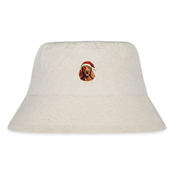 Irish Setter Hund Weihnachten Kopf - Stanley/Stella recycelter Bucket Hat - Naturweiß - Vorne
