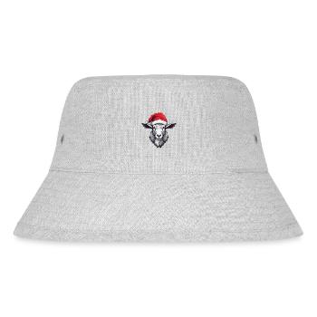 Ziege Weihnachten Tier Kopf - Stanley/Stella recycelter Bucket Hat - Grau meliert - Vorne