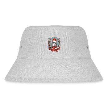 Cat as Santa Claus with present Meowy Christmas - Stanley/Stella Recycled Bucket Hat - heather grey - Front