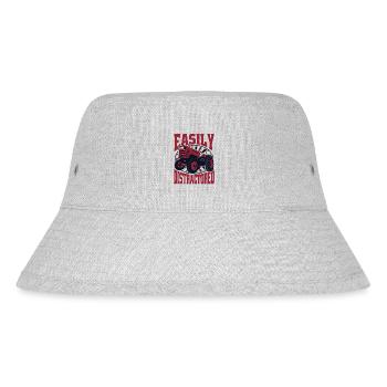 Easily Distractored Biobauer Bauer Landwirtschaft - Stanley/Stella recycelter Bucket Hat - Grau meliert - Vorne