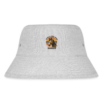 Pferdeliebhaber Geschenk Nur ein Mädchen, das Pferde liebt - Stanley/Stella recycelter Bucket Hat - Grau meliert - Vorne