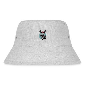 Retro Weihnachten Rentier Weihnachtsmütze - Stanley/Stella recycelter Bucket Hat - Grau meliert - Vorne