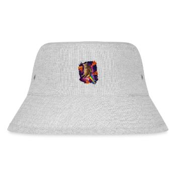 Space Cat Pizza Rainbow Mega Mix - Stanley/Stella Recycled Bucket Hat - heather grey - Front