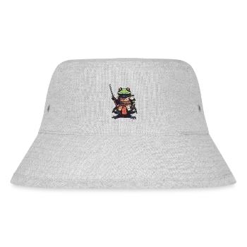 Frog with katana - Stanley/Stella Recycled Bucket Hat - heather grey - Front