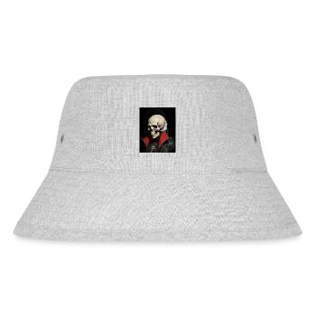 Skelett-Schädel - Stanley/Stella recycelter Bucket Hat - Grau meliert - Vorne