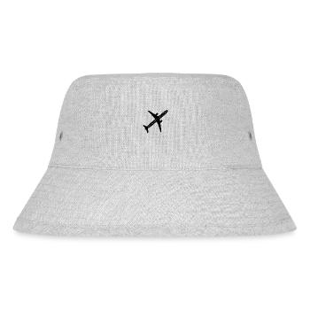 Überall außer hier Flugzeug T-Shirt - Lustiges Flugzeugspielzeug - Stanley/Stella recycelter Bucket Hat - Grau meliert - Vorne