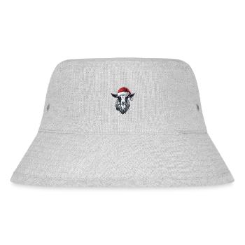 Ziege Weihnachten Tier Kopf - Stanley/Stella recycelter Bucket Hat - Grau meliert - Vorne