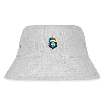 Gorilla Head Christmas Portrait Colorful - Stanley/Stella Recycled Bucket Hat - heather grey - Front