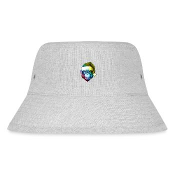Affe Kopf Weihnachten Portät Bunt - Stanley/Stella recycelter Bucket Hat - Grau meliert - Vorne