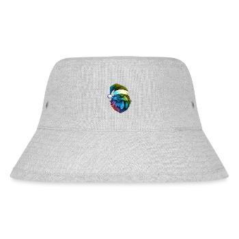 Hahn Kopf Weihnachten Portät Bunt - Stanley/Stella recycelter Bucket Hat - Grau meliert - Vorne