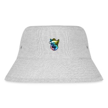 Schäferhund Hund Kopf Weihnachten Portät Bunt - Stanley/Stella recycelter Bucket Hat - Grau meliert - Vorne