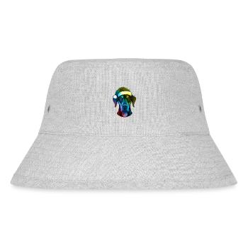 Doberman Dog Head Christmas Portrait Colorful - Stanley/Stella Recycled Bucket Hat - heather grey - Front