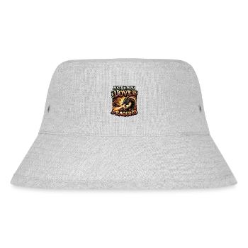 Nur Ein Junge, Der Drachen Liebt - Jungs Drachen - Stanley/Stella recycelter Bucket Hat - Grau meliert - Vorne