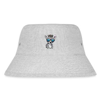 A baby zebra wearing stylish sunglasses. - Stanley/Stella Recycled Bucket Hat - heather grey - Front