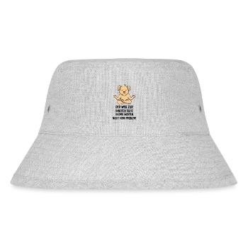Ein lustiger Yoga und Meditation Hund - Stanley/Stella recycelter Bucket Hat - Grau meliert - Vorne