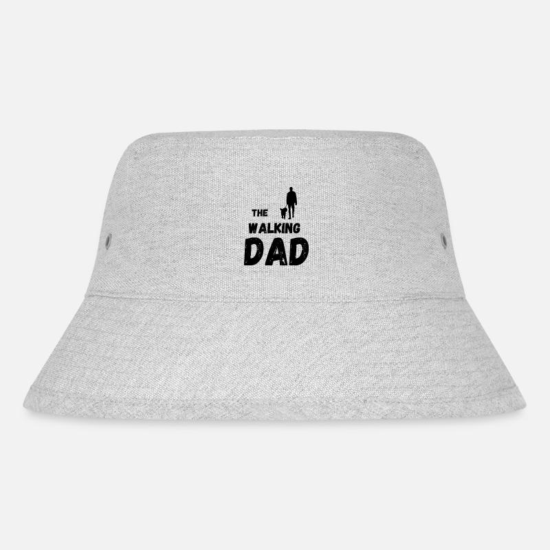 Mann mit Hund / Spazieren / Gassi / Geschenk Idee - Stanley/Stella recycelter Bucket Hat - Grau meliert