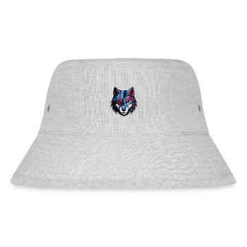 Wolf Kopf - Stanley/Stella recycelter Bucket Hat - Grau meliert - Vorne