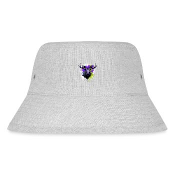 Elch Kopf Porträt Bunt - Stanley/Stella recycelter Bucket Hat - Grau meliert - Vorne