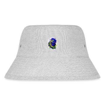 Hahn Kopf Porträt Bunt - Stanley/Stella recycelter Bucket Hat - Grau meliert - Vorne