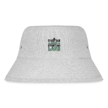 Wenn der Bauer stirbt, stirbt das Land, Bauerndemo - Stanley/Stella recycelter Bucket Hat - Grau meliert - Vorne