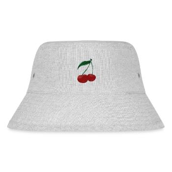 Kirsche - Stanley/Stella recycelter Bucket Hat - Grau meliert - Vorne
