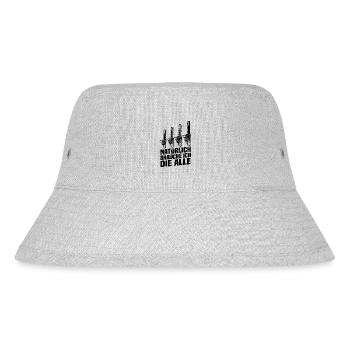 Natürlich brauche ich die alle Kettensäge Motorsäg - Stanley/Stella recycelter Bucket Hat - Grau meliert - Vorne