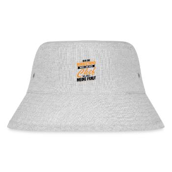 Bin im ruhestand chef ist jetzt meine frau! - Stanley/Stella recycelter Bucket Hat - Grau meliert - Vorne