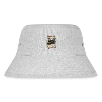 Trainspotting Train Lovers Trains - Stanley/Stella Recycled Bucket Hat - heather grey - Front