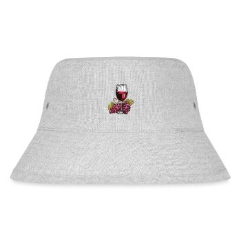 Wine Glass Grapes Wine - Stanley/Stella Recycled Bucket Hat - heather grey - Front