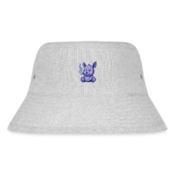 Nashorn Raucher Smoke Joint - Stanley/Stella recycelter Bucket Hat - Grau meliert - Vorne