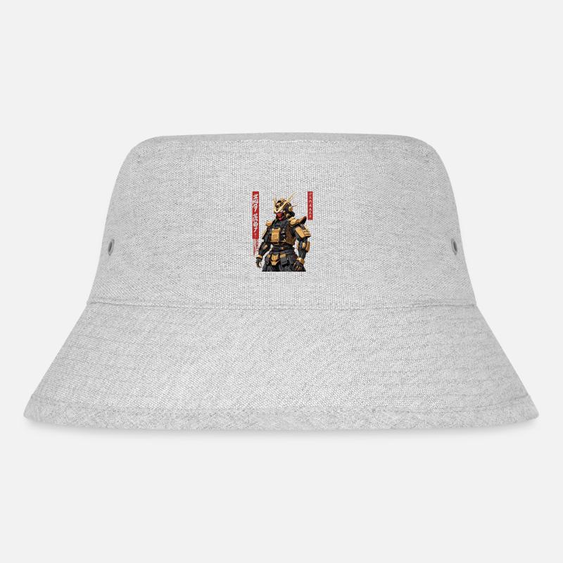 Samurai-Roboter - Stanley/Stella recycelter Bucket Hat - Grau meliert