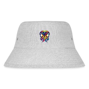 Gemini Zodiac Rainbow Harmony Design - Stanley/Stella Recycled Bucket Hat - heather grey - Front