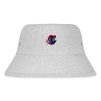Aries Zodiac Sign Vibrant Rainbow Design - Stanley/Stella Recycled Bucket Hat - heather grey - Front